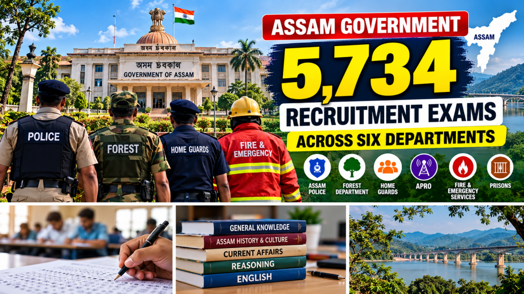 Assam Government Announces Recruitment Exams for 5,734 Posts Across Six Departments